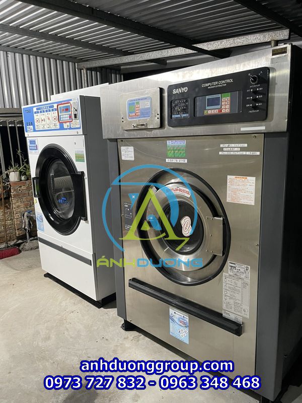 Lắp đặt máy giặt công nghiệp cũ tại Sơn Động 